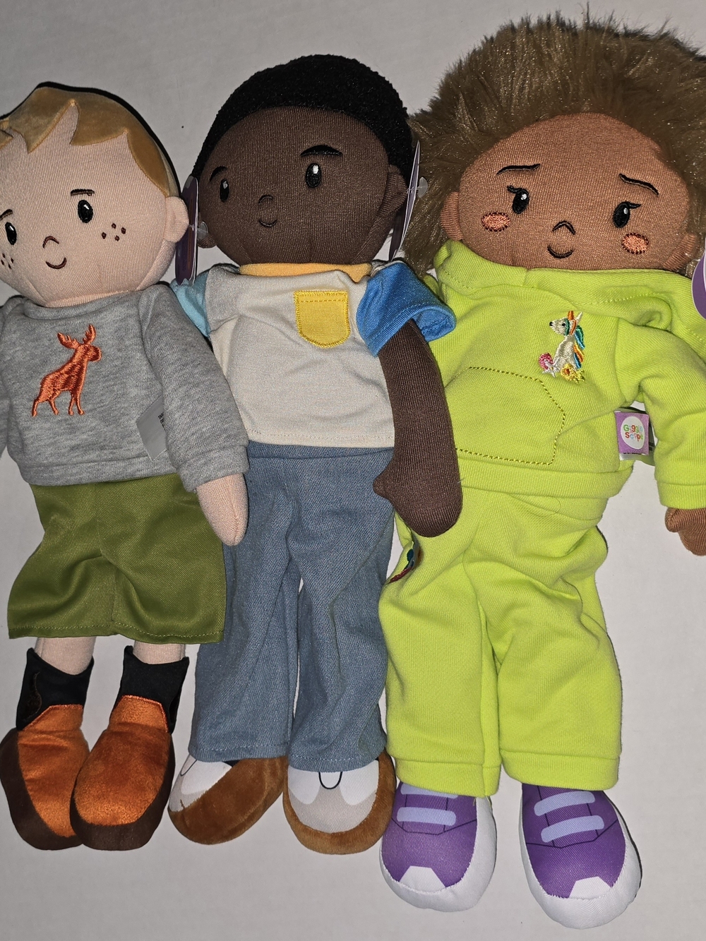 Giggle Scape 15" Soft Doll Plush Toy Set, Multicolor, Lot of 3 New Discontinued